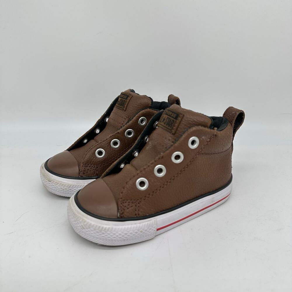 Converse High Top All Star Chuck Taylors Brown‎ Leather Toddler Size 5